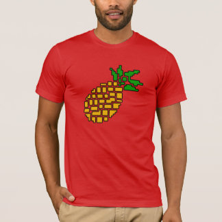 GamerVruchten Mannen Grote ananas T-shirt (Donker)