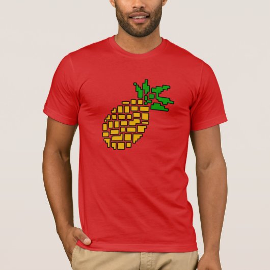 GamerVruchten Mannen Grote ananas T-shirt (Donker) (Voorkant)