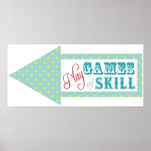 Games Arrow Sign for Carnival Circus Birthday LFT Poster (Voorkant)