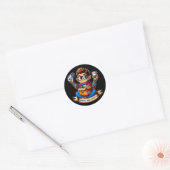 Games en koffie geek ronde sticker (Envelop)