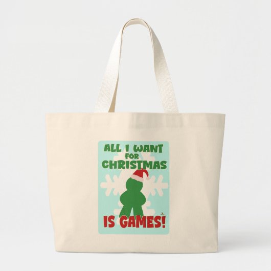 Games For Christmas Fun Holiday Joy Statement Grote Tote Bag (Voorkant)