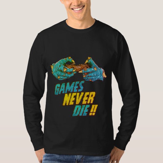 Games Never Die Zombies Halloween T-shirt (Voorkant)