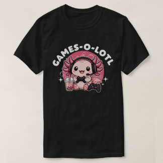 Games-O-Lotl Schattige Gamer Axolotl T-shirt Kawai
