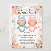 Games Oh Baby Joint Dual Two Twin Gender Reveal Kaart (Voorkant)