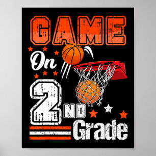 Games op 2e klas basketbal terug naar school tweed poster