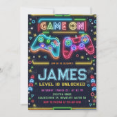 Games op Glow Verjaardagsfeestuitnodiging Kaart (Voorkant)