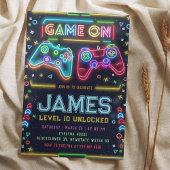 Games op Glow Verjaardagsfeestuitnodiging Kaart