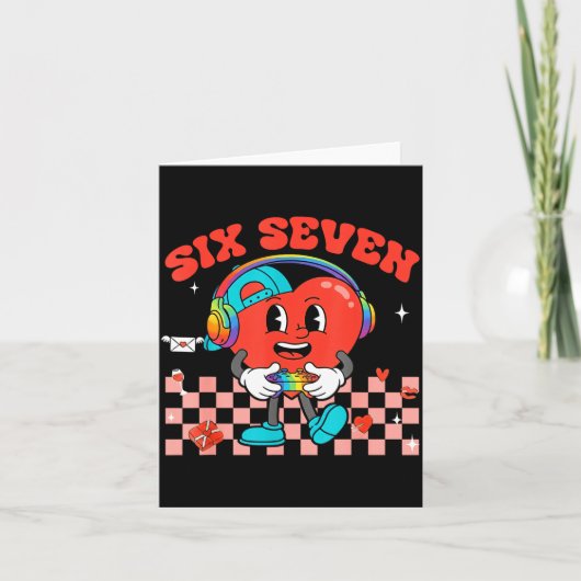 Games Valentine 67 Six Seven Funny Gamer Heart Cut Kaart (Voorkant)