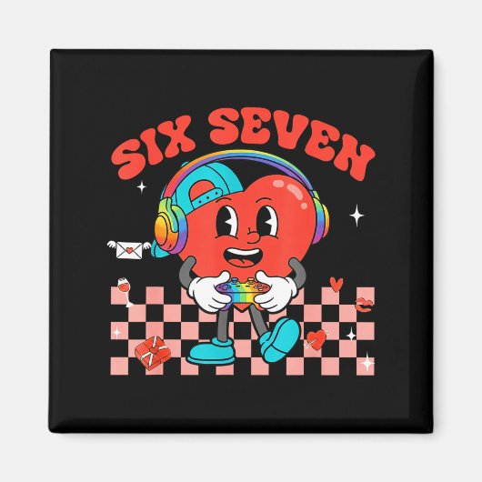 Games Valentine 67 Six Seven Funny Gamer Heart Cut Magneet (Voorkant)