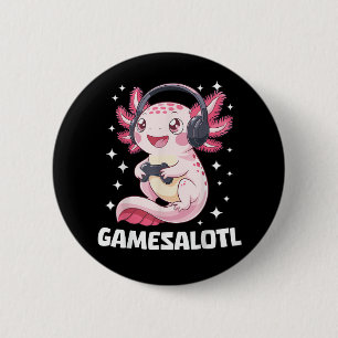 Gamesalotl Axolotl Gaming  Ronde Button 5,7 Cm