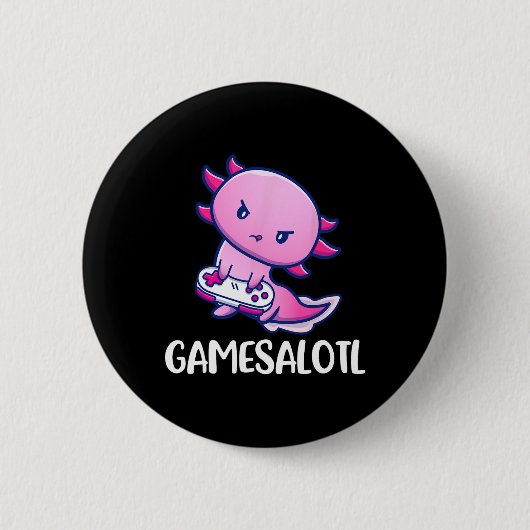 Gamesalotl Axolotl-videospel Ronde Button 5,7 Cm (Voorkant)