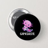 Gamesalotl Axolotl-videospel Ronde Button 5,7 Cm (Voorkant /achterkant)