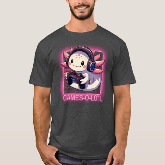 Gamesalotl Videogames Schattige Kawaii Axolotl Gam T-shirt (Voorkant)