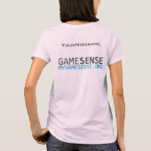 GameSense Vrouw T-Shirt Roze Aangepast #1 (Achterkant)