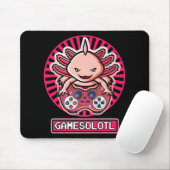 Gamesolotl Axolotl Cute Kawaii Anime Gaming Kinder Muismat (Met muis)