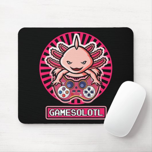 Gamesolotl Axolotl Cute Kawaii Anime Gaming Kinder Muismat (Met muis)