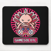 Gamesolotl Axolotl Cute Kawaii Anime Gaming Kinder Muismat (Voorkant)
