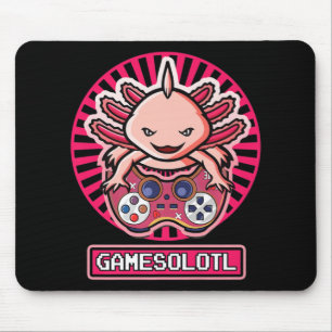 Gamesolotl Axolotl Cute Kawaii Anime Gaming Kinder Muismat