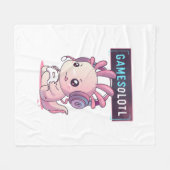 Gamesolotl - Axolotl Gamer Fleece Deken (Voorkant (Horizontaal))