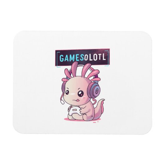 Gamesolotl - Axolotl Gamer Magneet (Horizontaal)