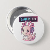Gamesolotl - Axolotl Gamer Ronde Button 7,6 Cm (Voorkant /achterkant)