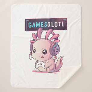 Gamesolotl - Axolotl Gamer Sherpa Deken