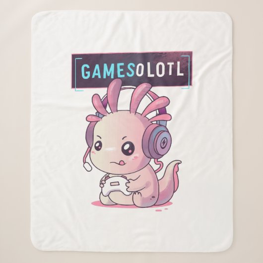 Gamesolotl - Axolotl Gamer Sherpa Deken (Voorkant)