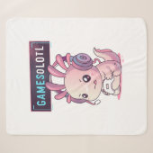 Gamesolotl - Axolotl Gamer Sherpa Deken (Voorkant (horizontaal))