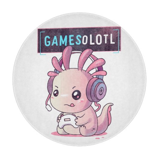 Gamesolotl - Axolotl Gamer Snijplank (Voorkant)