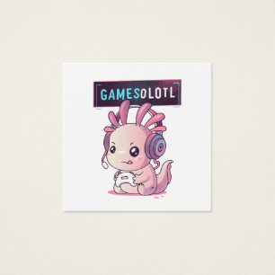 Gamesolotl - Axolotl Gamer Vierkante Visitekaartjes