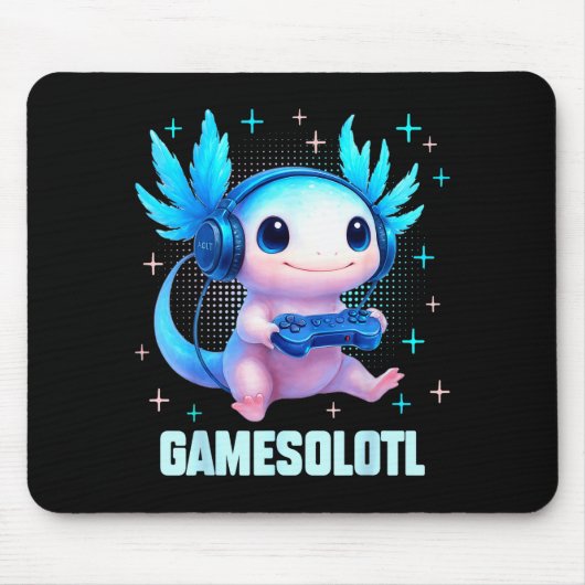 Gamesolotl Axolotl Video Gamer Kawaii Anime Boys T Muismat (Voorkant)