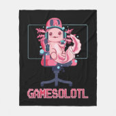 Gamesolotl Axolotl Video Gamer Kawaii Anime Gaming Fleece Deken (Voorkant)