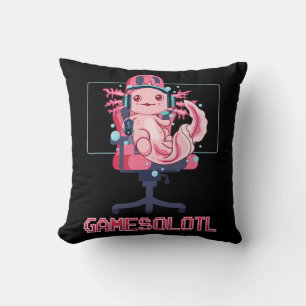Gamesolotl Axolotl Video Gamer Kawaii Anime Gaming Kussen