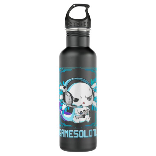 Gamesolotl Axolotl Video Gamer Kawaii Anime Gift B Waterfles (Voorkant)