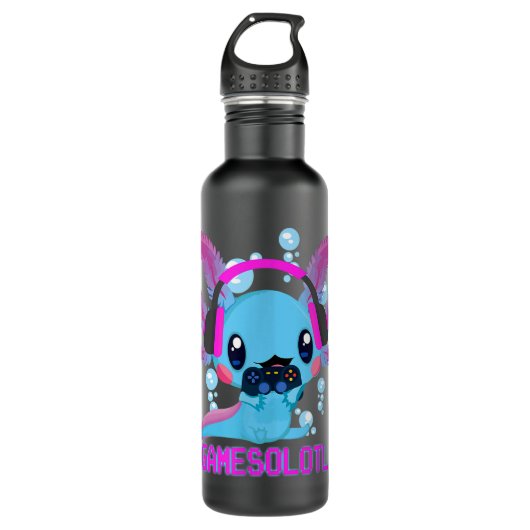 Gamesolotl Axolotl Video Gamer Kawaii Anime Gifts Waterfles (Voorkant)