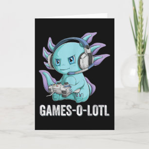 Gamesolotl Axolotl Video Gamer Kawaii Anime jongen Kaart