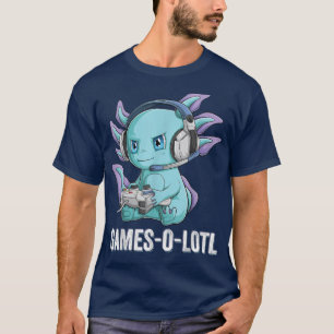 Gamesolotl Axolotl Video Gamer Kawaii Anime jongen T-shirt