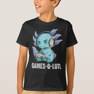 Gamesolotl Axolotl Video Gamer Kawaii Anime jongen T-shirt