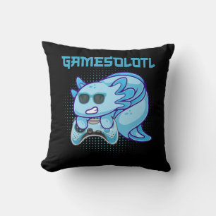 Gamesolotl Axolotl Video Gamer Kawaii Anime Kinder Kussen
