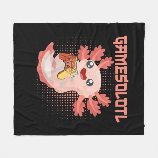 Gamesolotl Axolotl Video Gamer Kawaii Pastel Gothi Fleece Deken (Voorkant (Horizontaal))