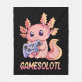 Gamesolotl Axolotl Video Gamer Kawaii Pastel Gothi Fleece Deken (Voorkant)
