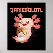 Gamesolotl Axolotl Video Gamer Kawaii Pastel Gothi Poster (Voorkant)