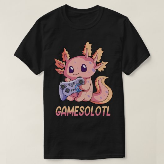 Gamesolotl Axolotl Video Gamer Kawaii Pastel Gothi T-shirt (Design voorkant)