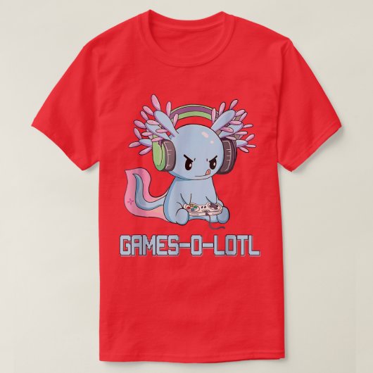 Gamesolotl Axolotl Video Gamer Kawaii Pastel Gothi T-shirt (Design voorkant)