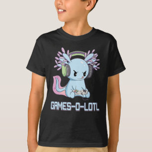 Gamesolotl Axolotl Video Gamer Kawaii Pastel Gothi T-shirt