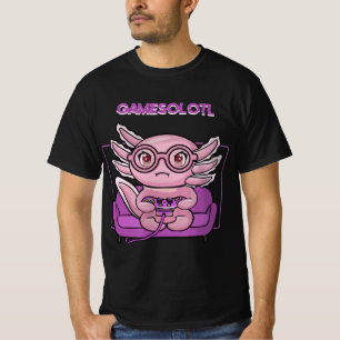 Gamesolotl Axolotl Video Gamer Kawaii Pastel Gothi T-shirt