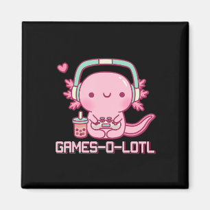Gamesolotl Axolotl Video Games Kawaii Anime Gamer Magneet