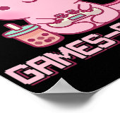 Gamesolotl Axolotl Video Games Kawaii Anime Gamer Poster (Hoek)