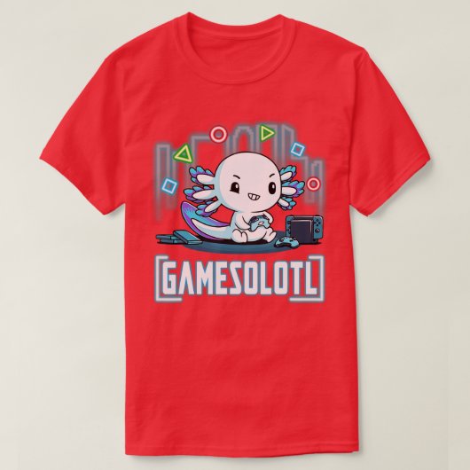 Gamesolotl Axolotl Video Games T-shirt (Design voorkant)