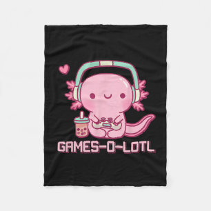 Gamesolotl Axolotl Videogames Kawaii Anime Gamer  Fleece Deken